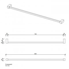 Decor Walther Corner HTE80 Полотенцедержатель 80см, цвет: черный матовый