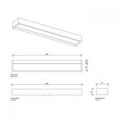 Decor Walther Box 60 N LED Светильник настенный 60x10x5см, светодиодный, 1x LED 32W, цвет: черный матовый
