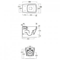 Simas Baden Baden Унитаз подвесной безободковый 56х36 см, цвет белый матовый(без креплений F85)