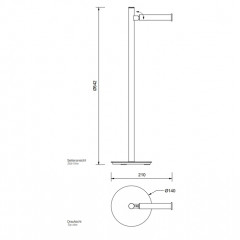 Decor Walther DW 11 Держатель туалетной бумаги 55см, напольный, цвет: хром