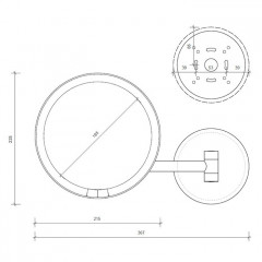 Decor Walther Round Just Look WR Косметическое зеркало 21.5см на аккум., подвесное, увел. 5x, подсветка LED, цвет: белый матовый (Снято с пр-ва)