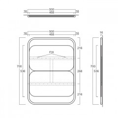 SIMAS WAVE Зеркало настенное из 2 прямоугольных зеркал 30х70 см,цвет рамы черный матовый