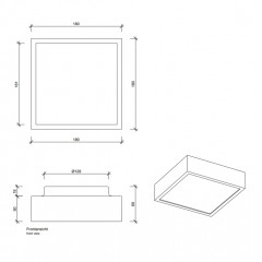 Decor Walther Cut 18 N LED Светильник потолочный 18x18x7см, светодиодный, 1x LED 11.5W, цвет: никель сатинированный