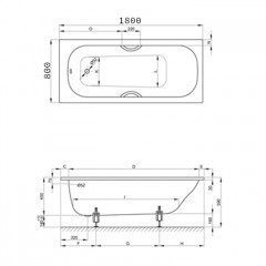 BETTE Classic Ванна с шумоизоляцией 180х80х45, с шумоизоляцией, с BetteGlasur ® Plus, белая (для стандартного слива-перелива)