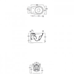 Simas Gambassi Унитаз подвесной безободковый 56.5х37,5 см, цвет белый (без креплений F85)