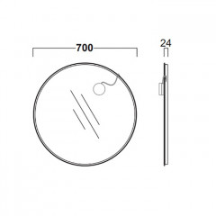 Simas Frame Зеркало круглое с металлической структурой 70 см (без светильника)
