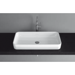 BETTEART Раковина на столешницу, 80х40хh11 cм,эмалированная,без отверстия под смеситель и перелива,с крепежом,цвет белый