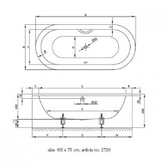 BETTE Starlet Oval Ванна с шумоизоляцией 195 x 95 x 42 cm , белая