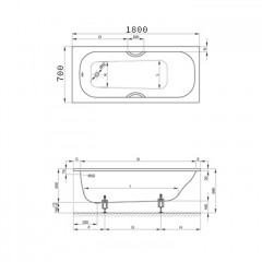 BETTE Classic Ванна с шумоизоляцией 180х70х45, белая (для стандартного слива-перелива)