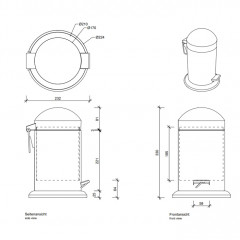Decor Walther TE 30 Ведро 17xh31см, с педалью и крышкой, цвет: черный / сталь полированная