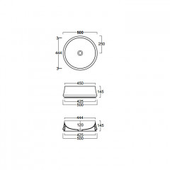 SIMAS Sharp раковина накладная, диаметр 50*h16, без отв. под смеситель