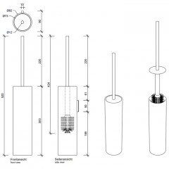 Decor Walther Stone WBG Туалетный ершик, подвесной, цвет: белый / сталь матовая