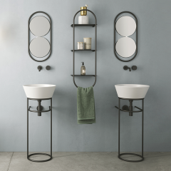 SIMAS WAVE Структура металлическая наполная 30х40х75 см, для раковины WA01,цвет черный матовый