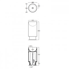 SIMAS Шланг-гофра для отвода воды в канализацию в пол, для раковины PO8