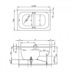 BETTE Step Ванна со ступенькой-сиденьем 118x73x42 c покрытием BetteGlasur ® Plus цвет белый