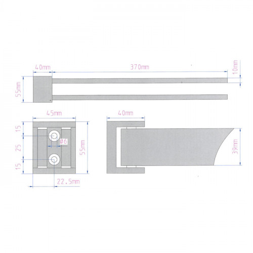 Decor Walther Brick HTH2 Полотенцедержатель двойной 41см, поворотный, цвет: хром