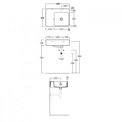 SIMAS Top e lavabi d'arredo раковина накладная/подвесная 60х45 с 1 отв. под смеситель левая ,цвет белый