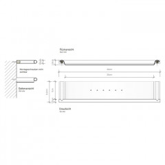 Decor Walther Mikado ABL40 Полочка 40x8.2см, цвет: черный матовый