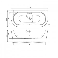 BETTE Starlet I Silhouette Ванна с шумоизоляцией 175х80х42см, белая