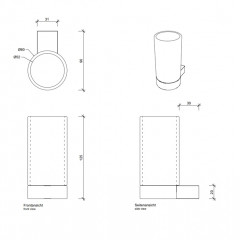 Decor Walther Club WBG Туалетный ершик, подвесной, цвет: золото матовое