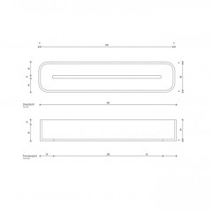 Decor Walther Stone SCT45 Душевая полочка 45x10см, настольная, цвет: белый