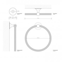 Decor Walther Classic HTR Полотенцедержатель кольцо, цвет: золото