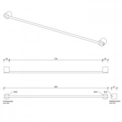 Decor Walther Stone HTE80 Полотенцедержатель 80см, цвет: белый / хром