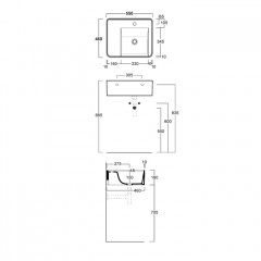 SIMAS RATIO Раковина чаша подвесная 55x46xh18 см, с 1 отв. для смесителя, без перелива, цвет MENTA