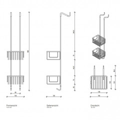 Decor Walther DW HGK2 Корзина универсальная 15x12x70см для душа, подвесная, цвет: черный матовый