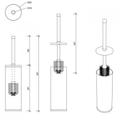 Decor Walther DW 85 WC Туалетный ершик, напольный, цвет: золото