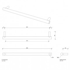 Decor Walther Bar HTE60 Полотенцедержатель 60см, цвет: хром