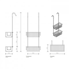 Decor Walther WA HGK1 Корзина универсальная 26x12.5x70см для душа, подвесная, цвет: хром