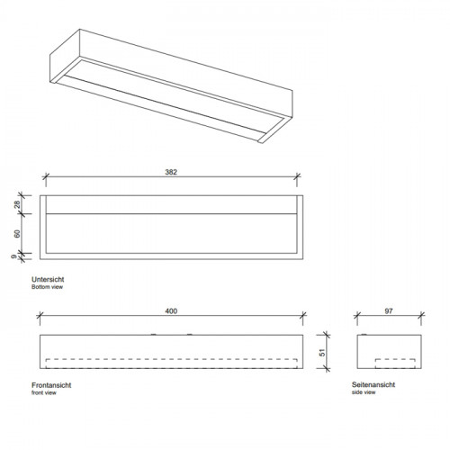 Decor Walther Box 1-40 N LED Светильник на зеркало 40x10x5см, светодиодный, 1x LED 20.6W, цвет: розовое золото