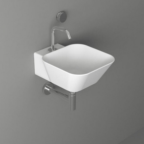 SIMAS WAVE Раковина накладная/подвесная квадратная 33,5х43х16,5 см, с 1 отв под смеситель,цвет белый