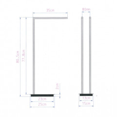 Decor Walther Straight 2 Полотенцедержатель двойной 38xh80см, напольный, цвет: черный матовый