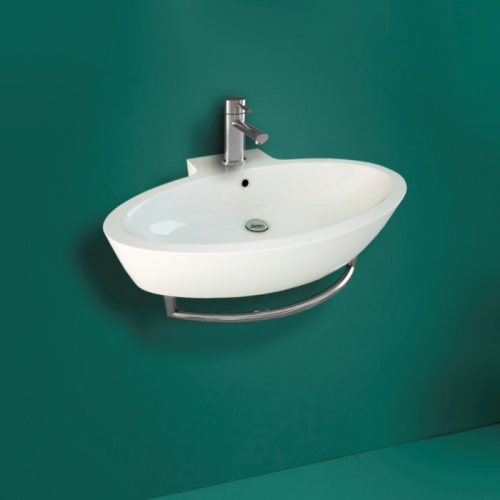 Simas Lft Spazio раковина подвесная/накладная 73x45,5см, с 1 отверстием выбитым вручную, цвет белый