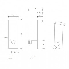 Decor Walther Basic THL 1 Крючок, цвет: хром
