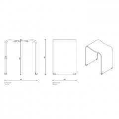 Decor Walther DW 80 Табурет 40x30x46см, акрил, цвет: белый