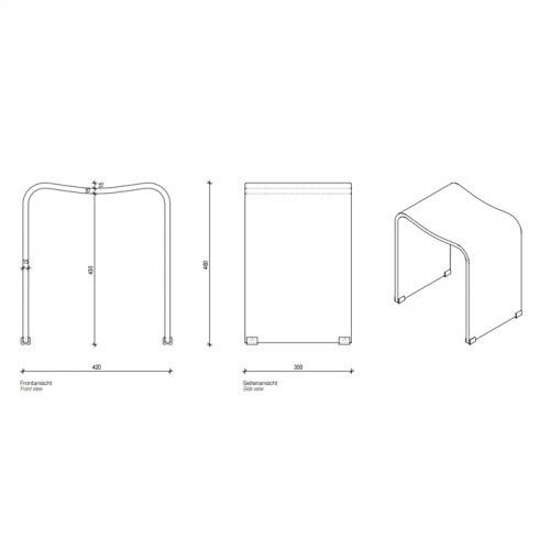 Decor Walther DW 80 Табурет 40x30x46см, акрил, цвет: белый