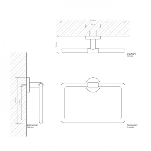 Decor Walther Basic HTR Полотенцедержатель кольцо, цвет: хром
