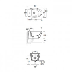 Simas Lft Spazio биде подвесное 52х35см с 1 отв. под смеситель, цвет черный глянец, без крепления F85