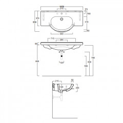 SIMAS Top e lavabi d'arredo Консоль 105 "MONTERCARLO" с 1 отвер., цвет белый
