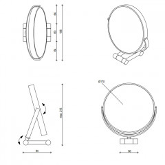 Decor Walther SPT 50 Косметическое зеркало 17см, настольное, увел. 5x, цвет: хром
