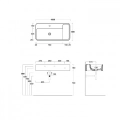 SIMAS HOP Раковина чаша подвесная 100x50xh18 см, без отв. для смесителя, цвет MOKA MATT