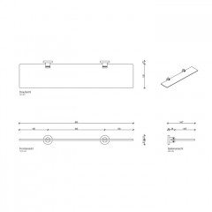 Decor Walther Basic GLA60 Полка стеклянная 60x14см, цвет: хром