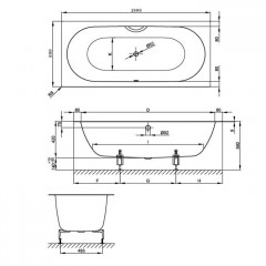 BETTE Starlet Spirit Ванна 1800х800 мм., с шумоизоляцией, BetteGlasur® Plus, цвет белый