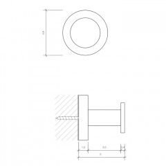 Decor Walther Basic HAK4 Крючок, цвет: черный матовый