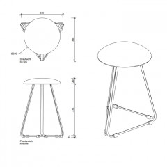 Decor Walther DW 71 Табурет 39.5x39.5x53см, цвет: черный