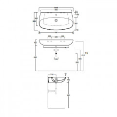 SIMAS Vignoni раковина накладная/подвесная 100*52см , с 1 отв. под смеситель, цвет: белый