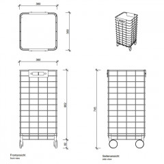 Decor Walther WR 1 Корзина для белья 35x35x75см, цвет: хром / антрацит